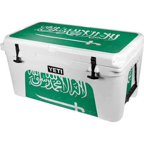Saudi Arabia Flag Distressed YETI Tundra 65 Hard Cooler Skin