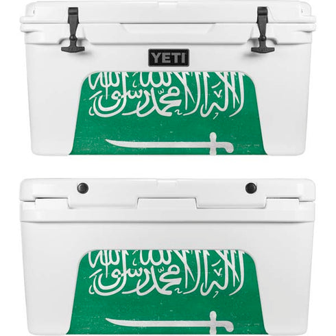 Saudi Arabia Flag Distressed YETI Tundra 65 Hard Cooler Skin