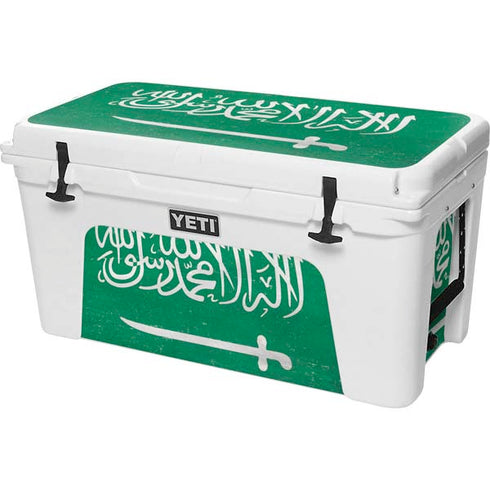 Saudi Arabia Flag Distressed YETI Tundra 75 Hard Cooler Skin