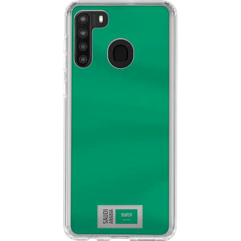 Saudi Arabia Soccer Flag Galaxy A21 Clear Case