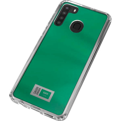 Saudi Arabia Soccer Flag Galaxy A21 Clear Case