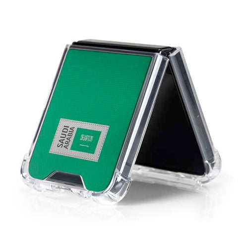 Saudi Arabia Soccer Flag Galaxy Z Flip5 5G Clear Case
