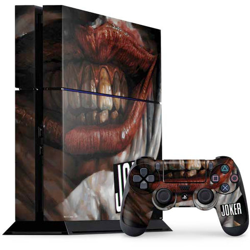 DC Comics Joker Graphic Novel Cover 2008 Art by Lee Bermejo PS4 Console and Controller Bundle Skin