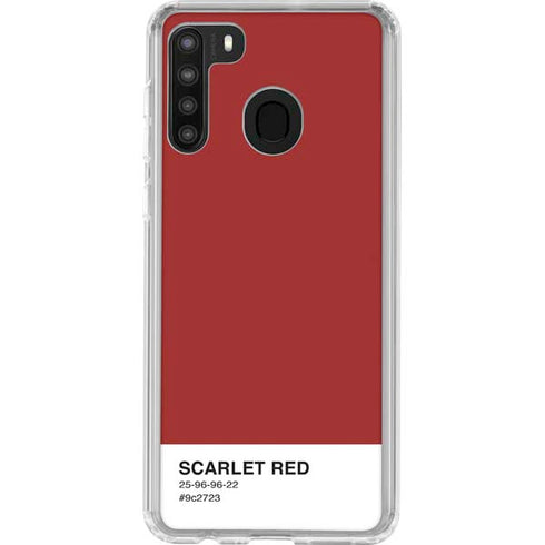 Scarlet Red Galaxy A21 Clear Case