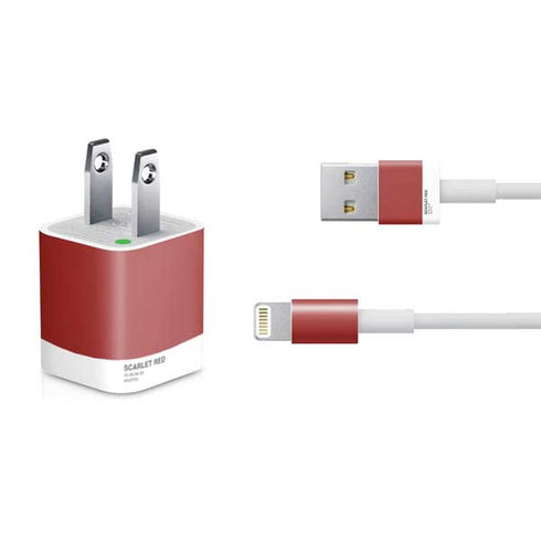 Scarlet Red iPhone Charger (5W USB) Skin