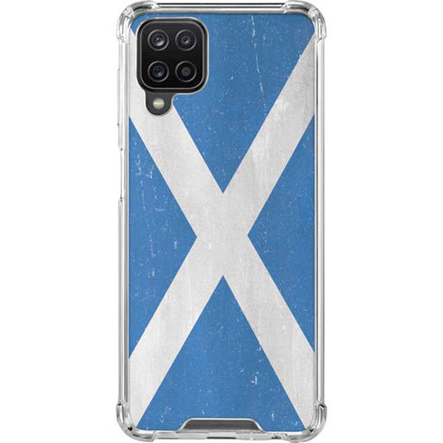 Scotland Flag Distressed Galaxy A12 Clear Case
