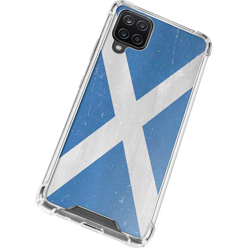 Scotland Flag Distressed Galaxy A12 Clear Case
