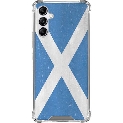 Scotland Flag Distressed Galaxy A14 5G Clear Case
