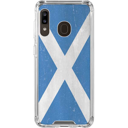 Scotland Flag Distressed Galaxy A30 Clear Case