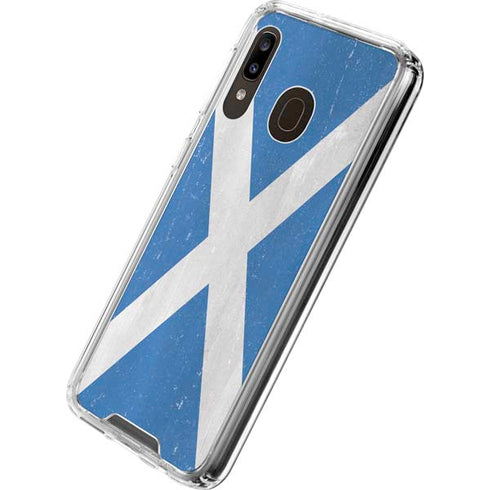 Scotland Flag Distressed Galaxy A30 Clear Case