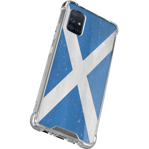 Scotland Flag Distressed Galaxy A71 5G Clear Case