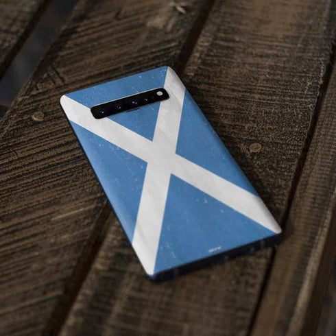 Scotland Flag Distressed Galaxy S10 Skin