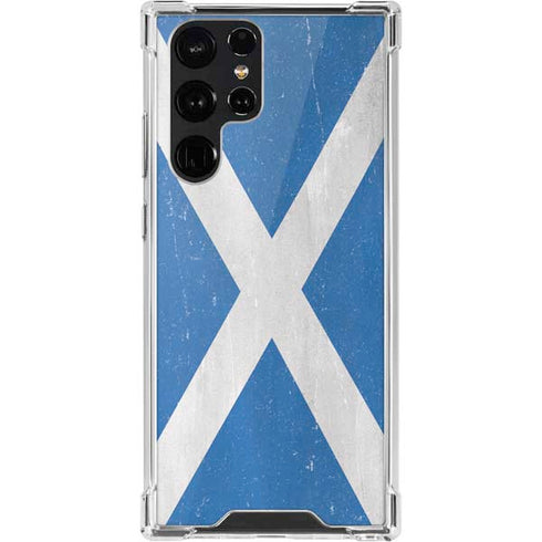 Scotland Flag Distressed Galaxy S22 Ultra Clear Case