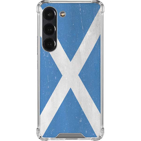 Scotland Flag Distressed Galaxy S23 Clear Case