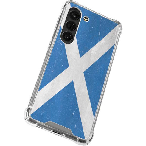 Scotland Flag Distressed Galaxy S23 Clear Case