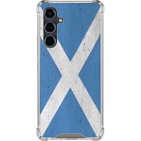 Scotland Flag Distressed Galaxy S23 FE Clear Case