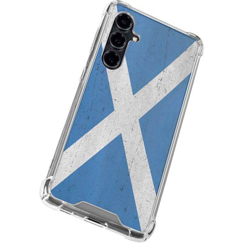 Scotland Flag Distressed Galaxy S23 FE Clear Case