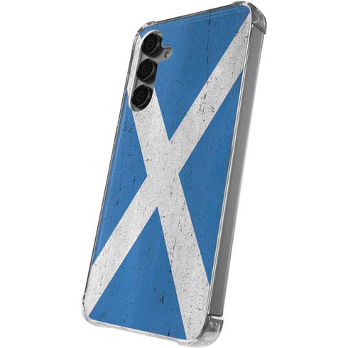 Scotland Flag Distressed Galaxy S24 Plus Clear Case