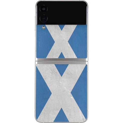 Scotland Flag Distressed Galaxy Z Flip3 5G Skin