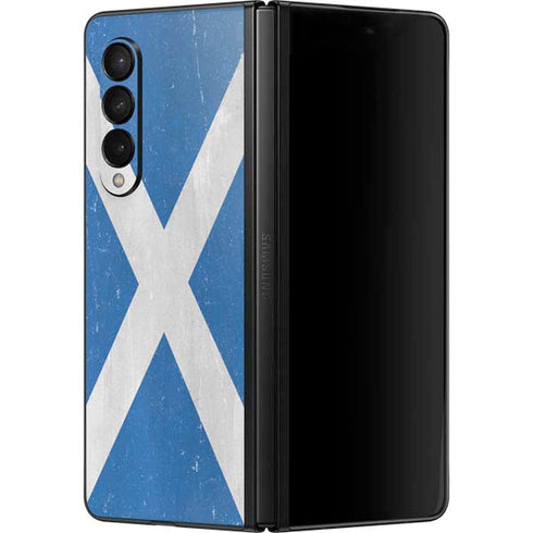 Scotland Flag Distressed Galaxy Z Fold3 5G Skin