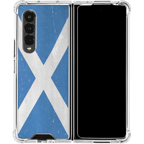 Scotland Flag Distressed Galaxy Z Fold4 5G Clear Case
