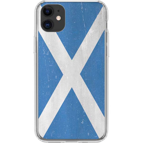 Scotland Flag Distressed iPhone 11 Clear Case