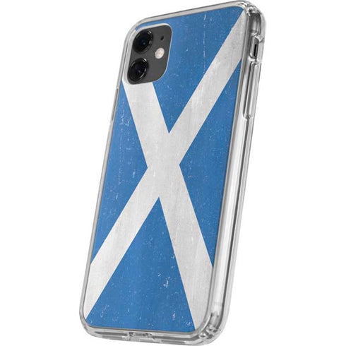 Scotland Flag Distressed iPhone 11 Clear Case