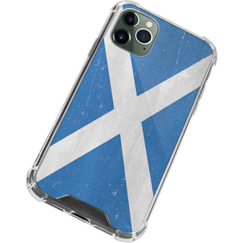 Scotland Flag Distressed iPhone 11 Pro Max Clear Case