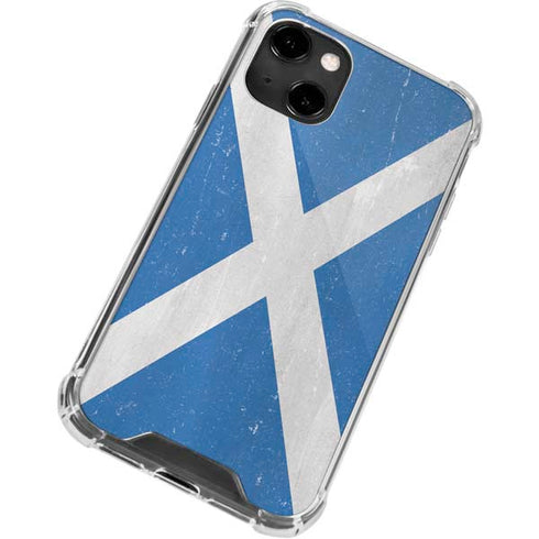 Scotland Flag Distressed iPhone 14 Clear Case