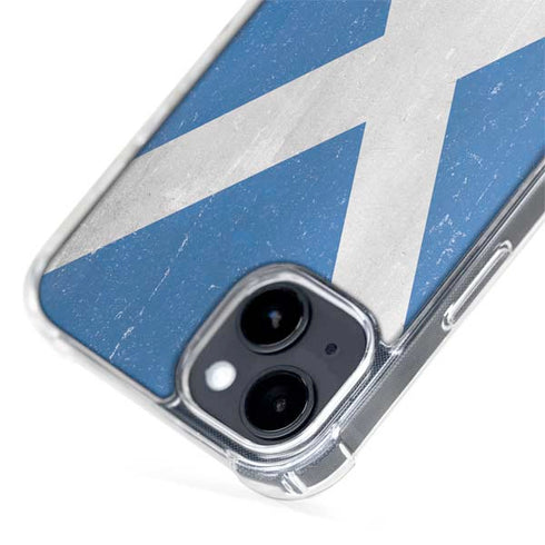 Scotland Flag Distressed iPhone 14 Plus MagSafe Case