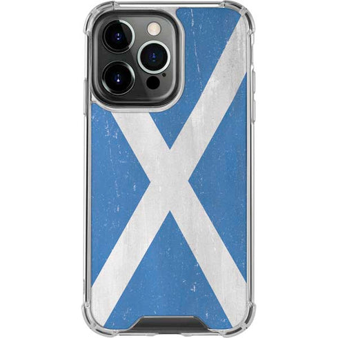 Scotland Flag Distressed iPhone 14 Pro Clear Case