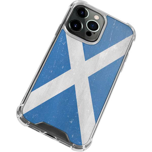 Scotland Flag Distressed iPhone 15 Pro Max Clear Case