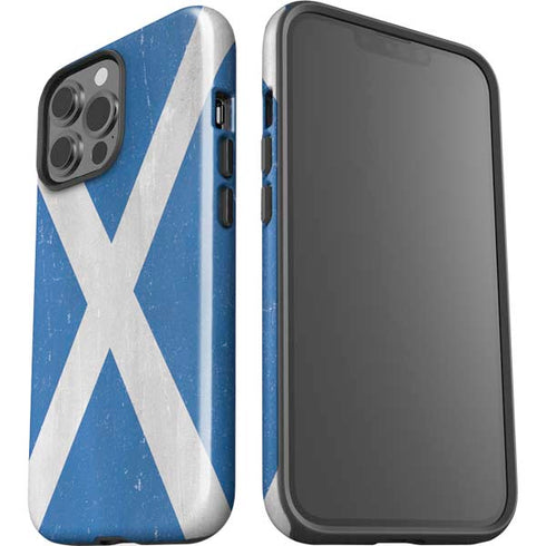 Scotland Flag Distressed iPhone 15 Pro Max Impact Case