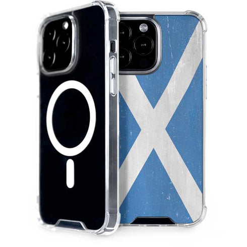 Scotland Flag Distressed iPhone 14 Pro Max MagSafe Case