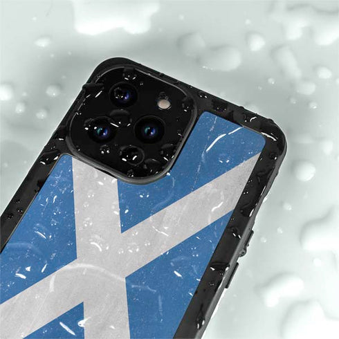 Scotland Flag Distressed iPhone 14 Pro Waterproof Case