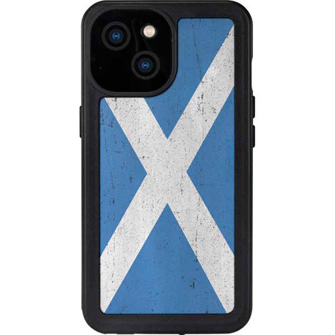 Scotland Flag Distressed iPhone 15 Waterproof Case