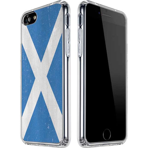 Scotland Flag Distressed iPhone SE (2nd & 3rd Gen) Clear Case