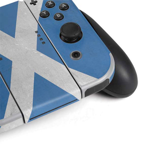 Scotland Flag Distressed Nintendo Switch OLED (2021) Skin