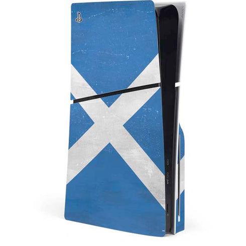 Scotland Flag Distressed PS5 Slim Disk Console Skin