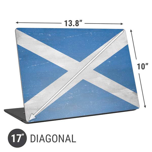 Scotland Flag Distressed Universal Laptop 17in (13.8 x 10in) Skin