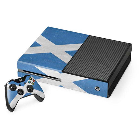 Scotland Flag Distressed Xbox One Console and Controller Bundle Skin