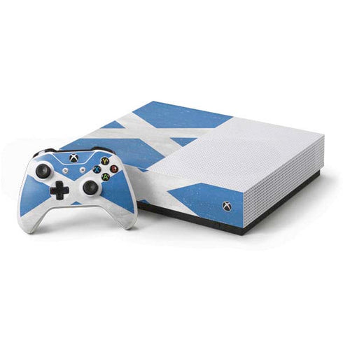 Scotland Flag Distressed Xbox One S All-Digital Edition Bundle Skin