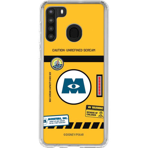 Disney Monsters Inc. Scream Canister Galaxy A21 Clear Case