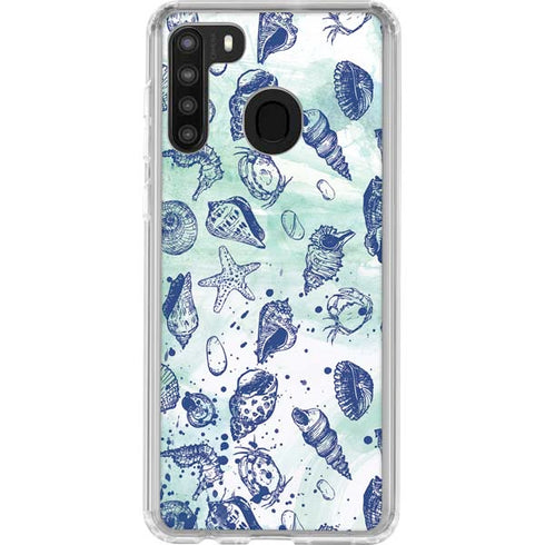 Sea Shell Variety Galaxy A21 Clear Case