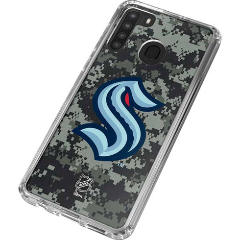 NHL Seattle Kraken Camo Galaxy A21 Clear Case