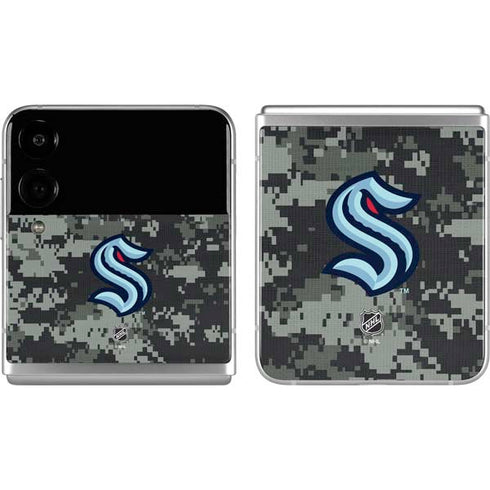 NHL Seattle Kraken Camo Galaxy Z Flip4 5G Skin