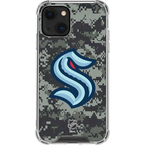 NHL Seattle Kraken Camo iPhone 14 Plus Clear Case