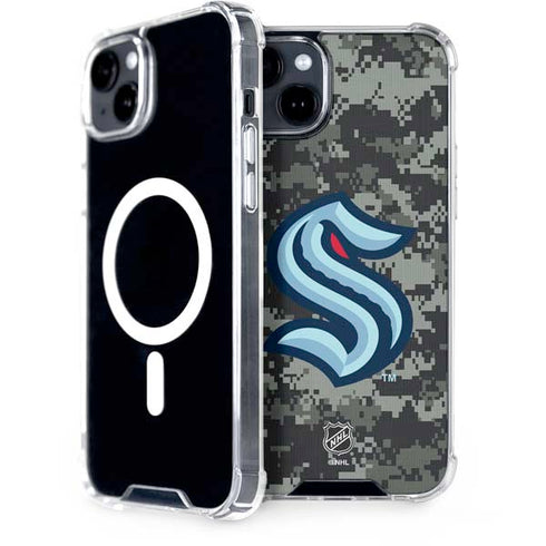 NHL Seattle Kraken Camo iPhone 15 Plus MagSafe Case