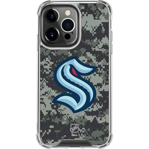 NHL Seattle Kraken Camo iPhone 15 Pro Clear Case