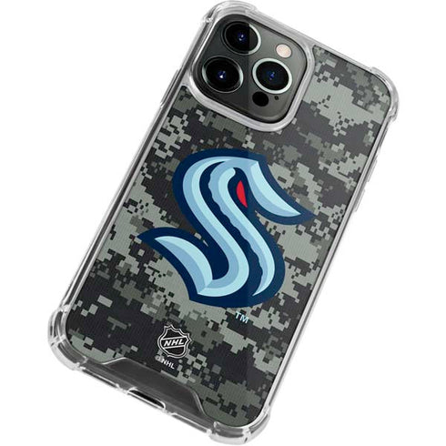 NHL Seattle Kraken Camo iPhone 15 Pro Clear Case